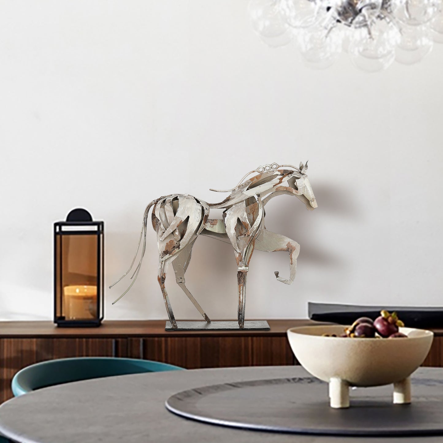 SunBlogs Art Metal Horse Statue & Sculpture Decor