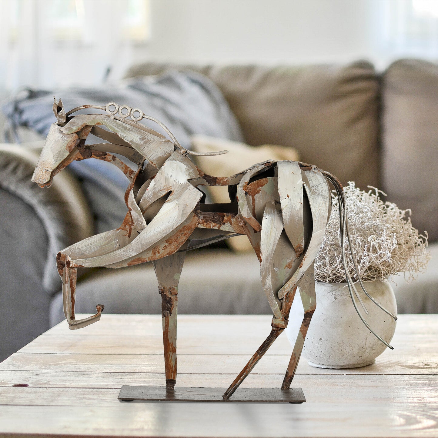 SunBlogs Art Metal Horse Statue & Sculpture Decor