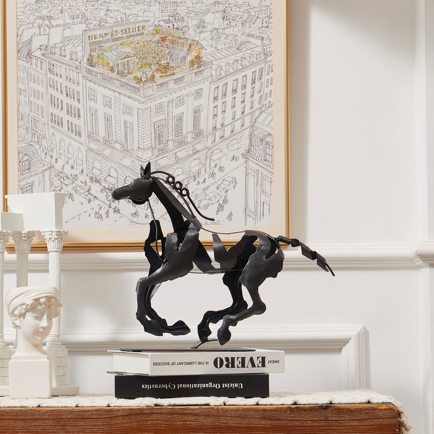 SunBlogs Art Metal Horse Statue & Sculpture Decor