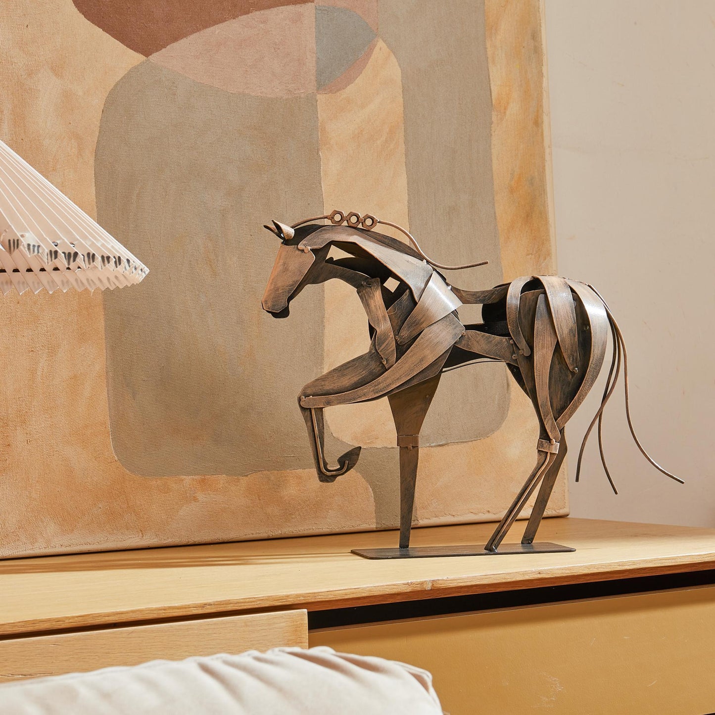 SunBlogs Art Metal Horse Statue & Sculpture Decor