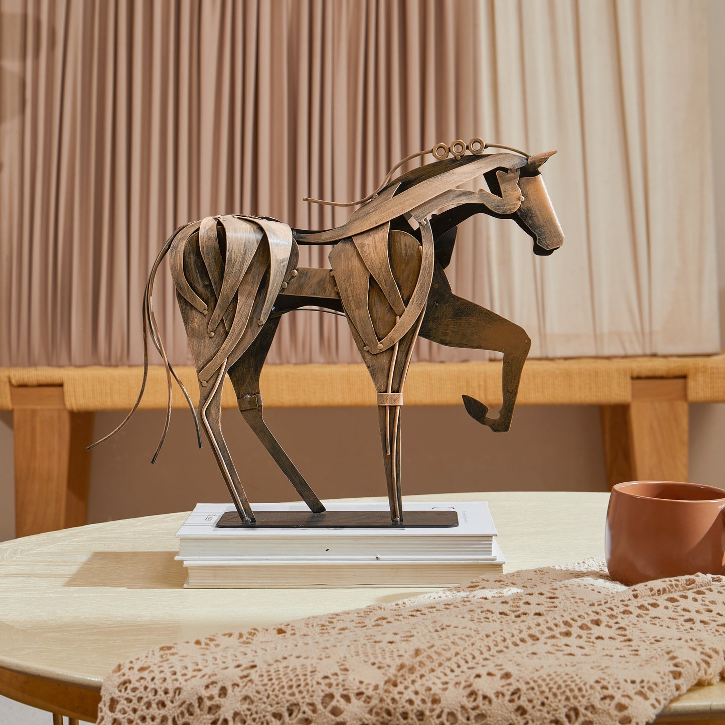 SunBlogs Art Metal Horse Statue & Sculpture Decor