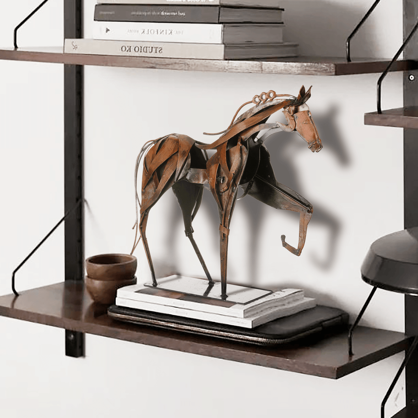 SunBlogs Art Metal Horse Statue & Sculpture Decor