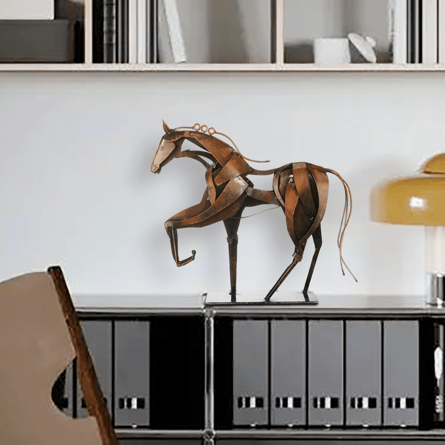 SunBlogs Art Metal Horse Statue & Sculpture Decor