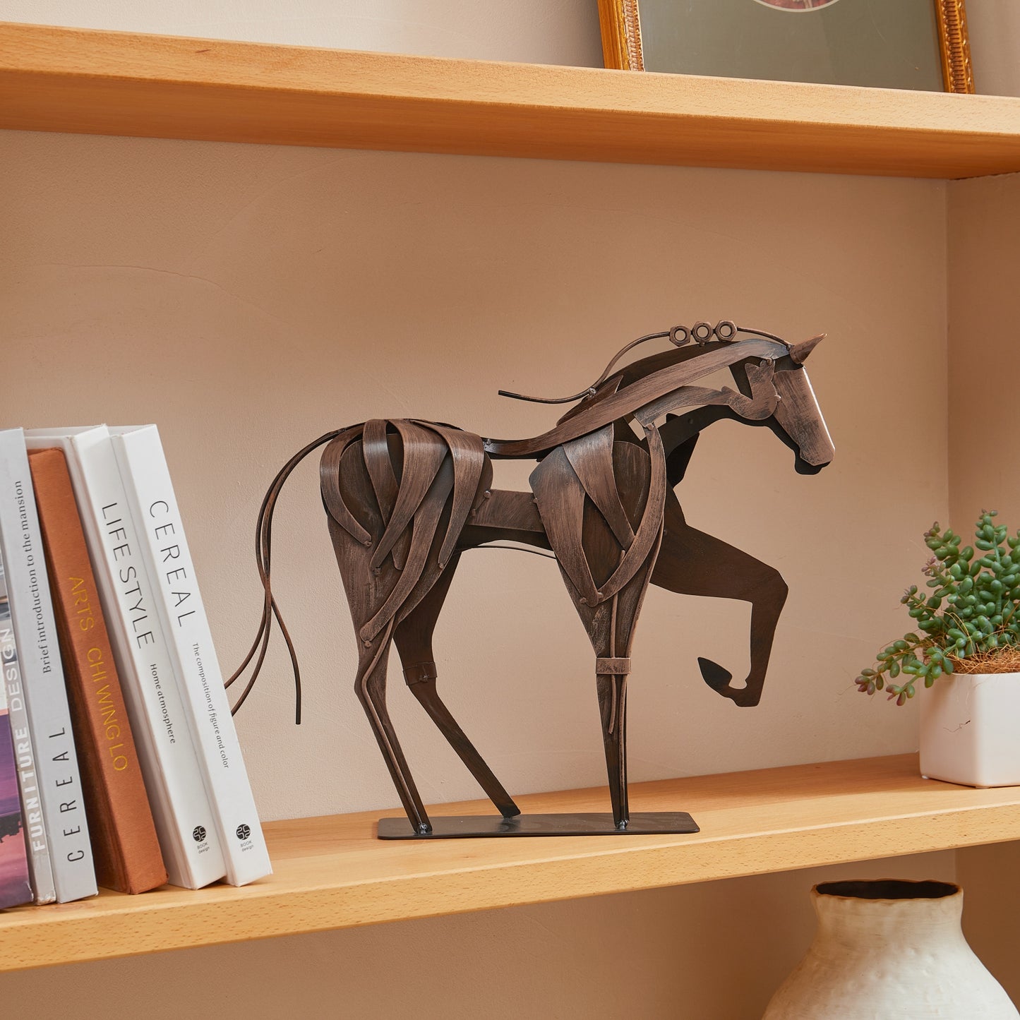 SunBlogs Art Metal Horse Statue & Sculpture Decor
