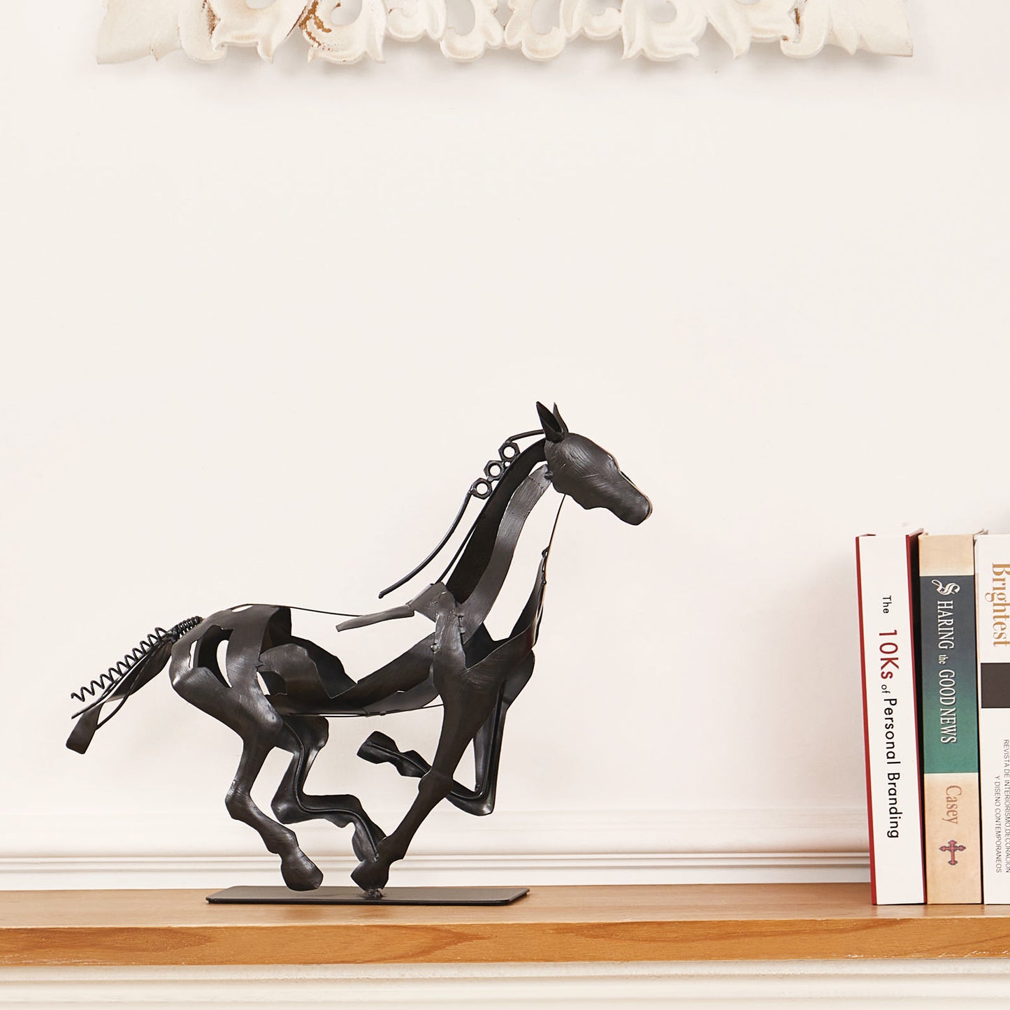SunBlogs Art Metal Horse Statue & Sculpture Decor