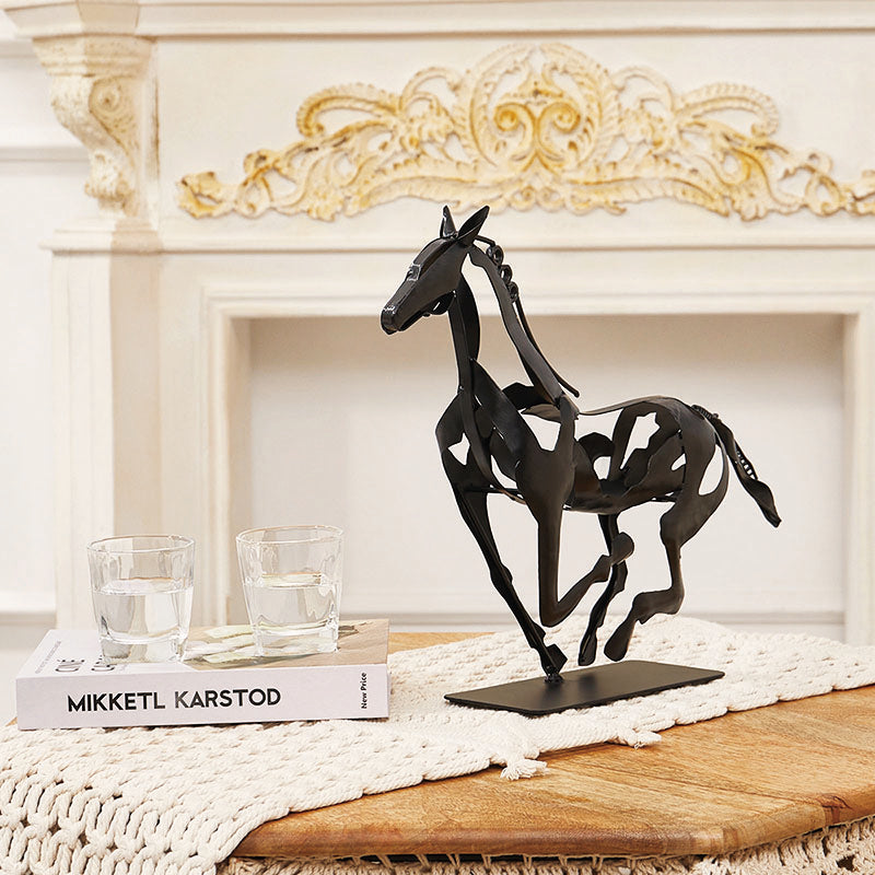 SunBlogs Art Metal Horse Statue & Sculpture Decor