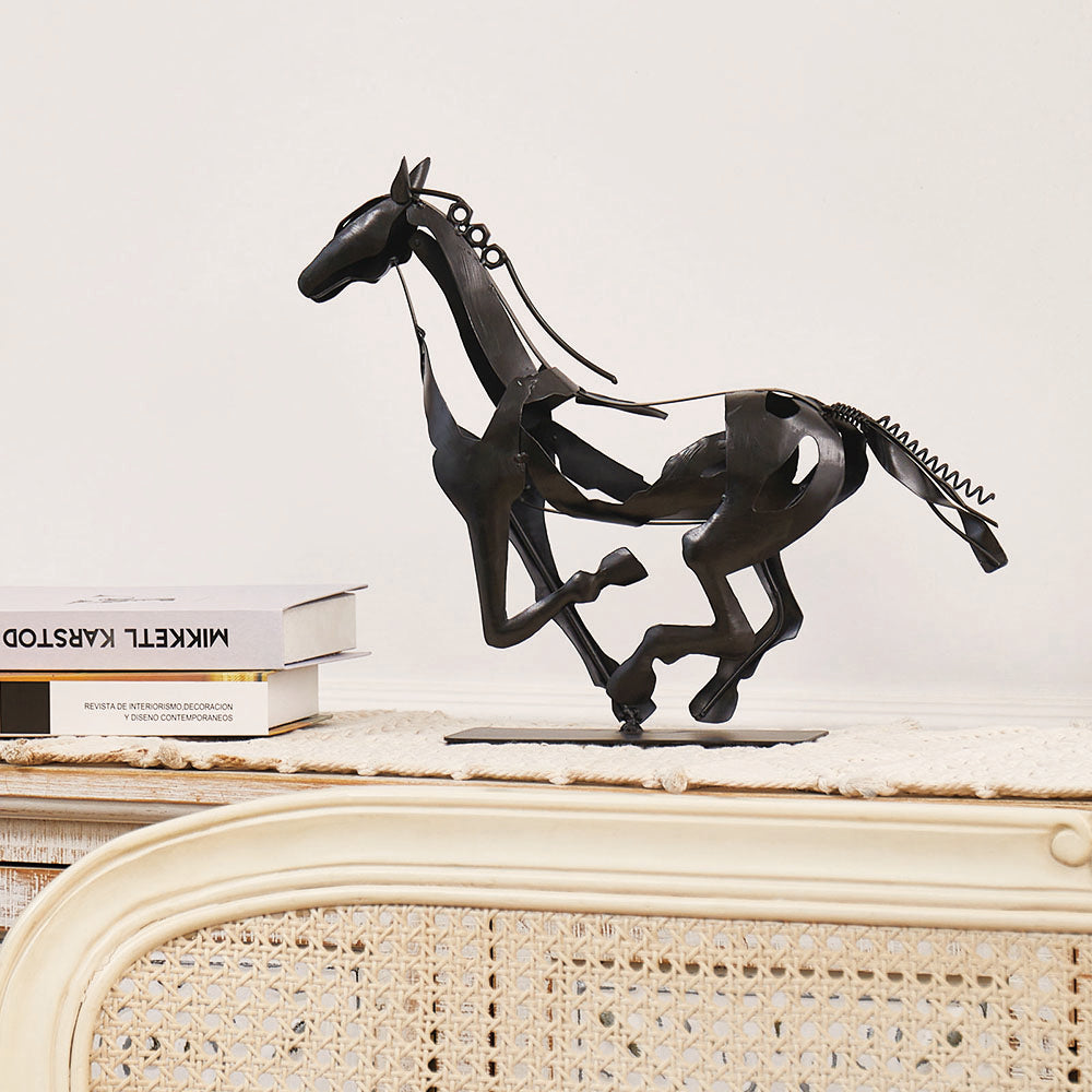 SunBlogs Art Metal Horse Statue & Sculpture Decor