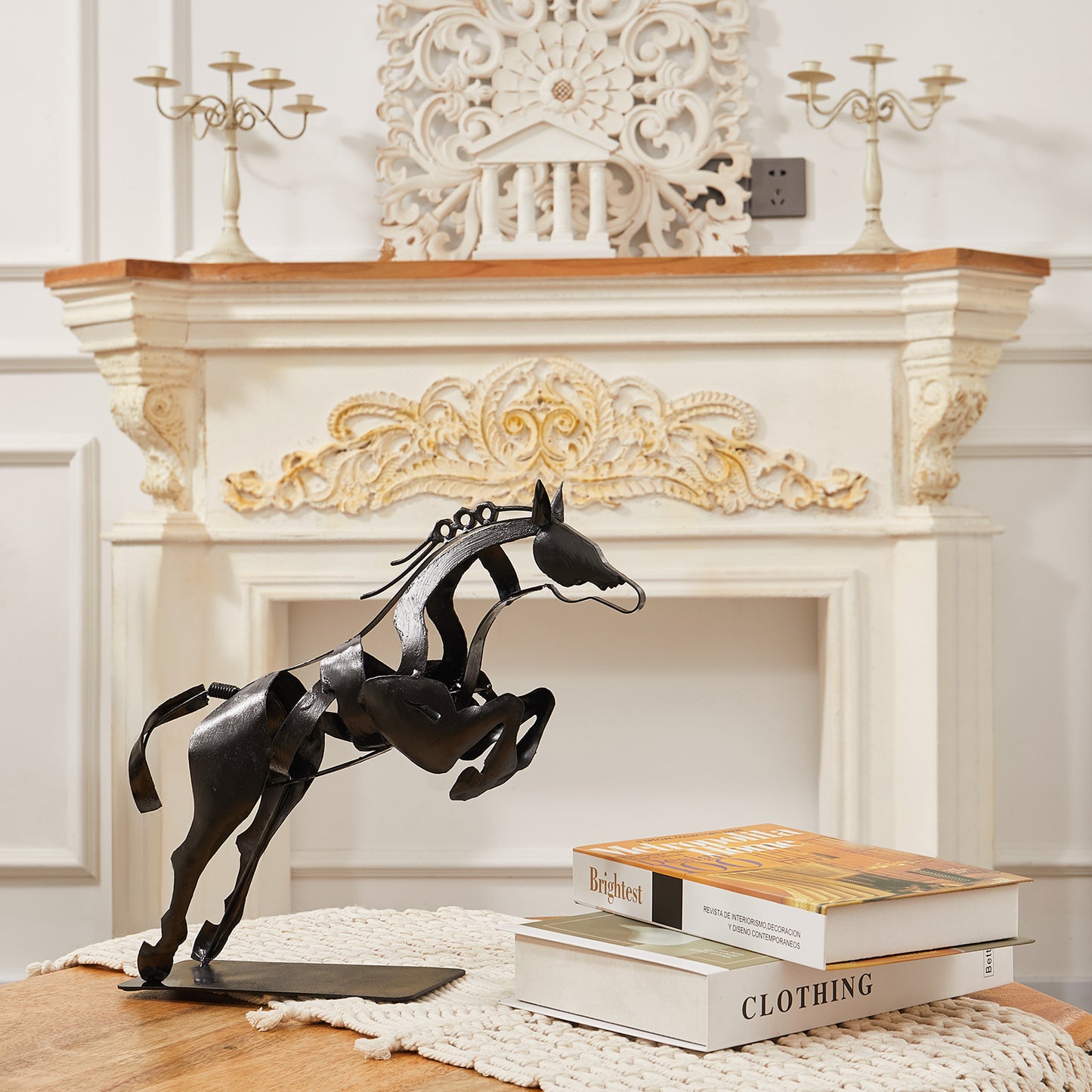 SunBlogs Art Metal Horse Statue & Sculpture Decor