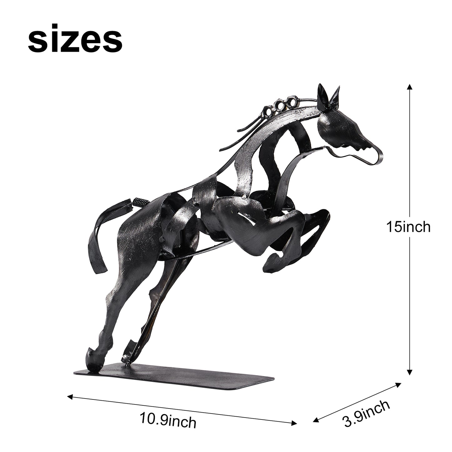 SunBlogs Art Handmade & Hand-painted Metal Horse Statue & Sculpture