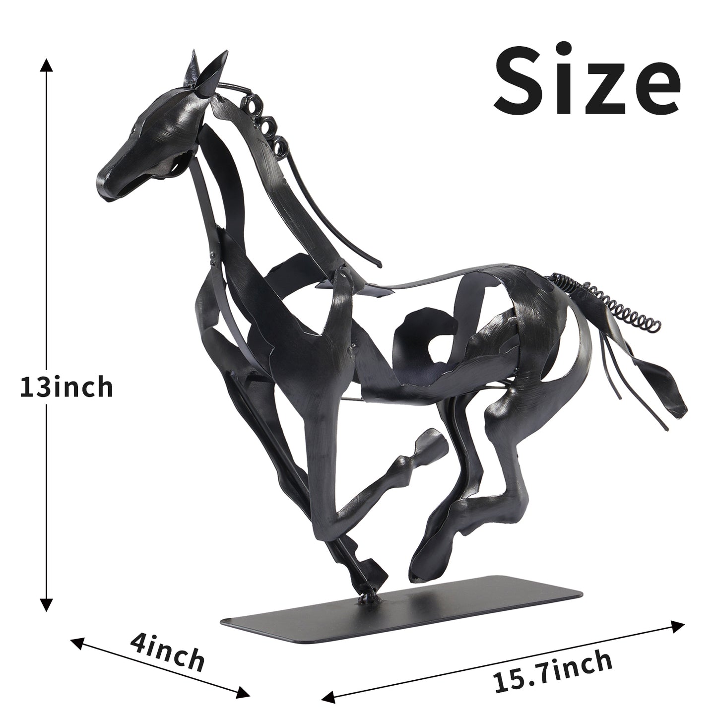 SunBlogs Art Metal Horse Statue & Sculpture Decor