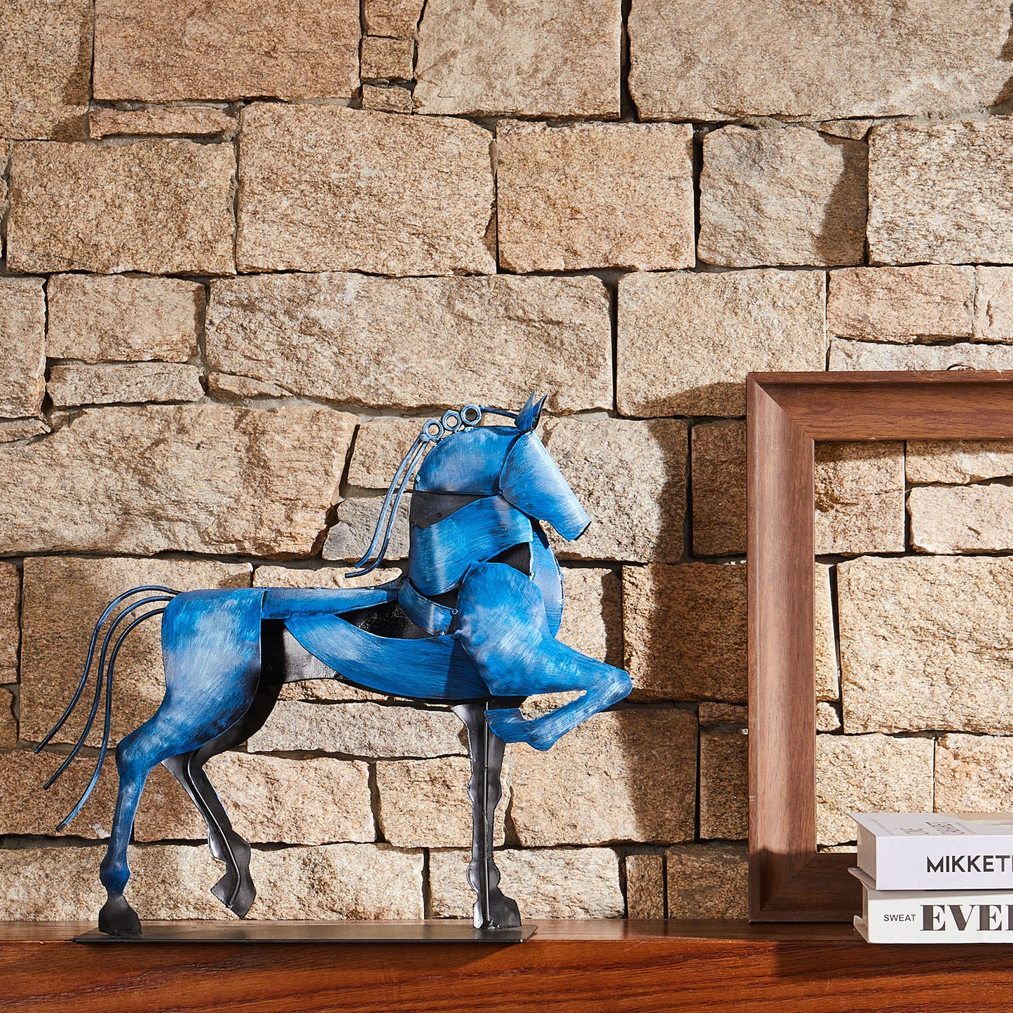 SunBlogs Art Metal Horse Statue & Sculpture Decor