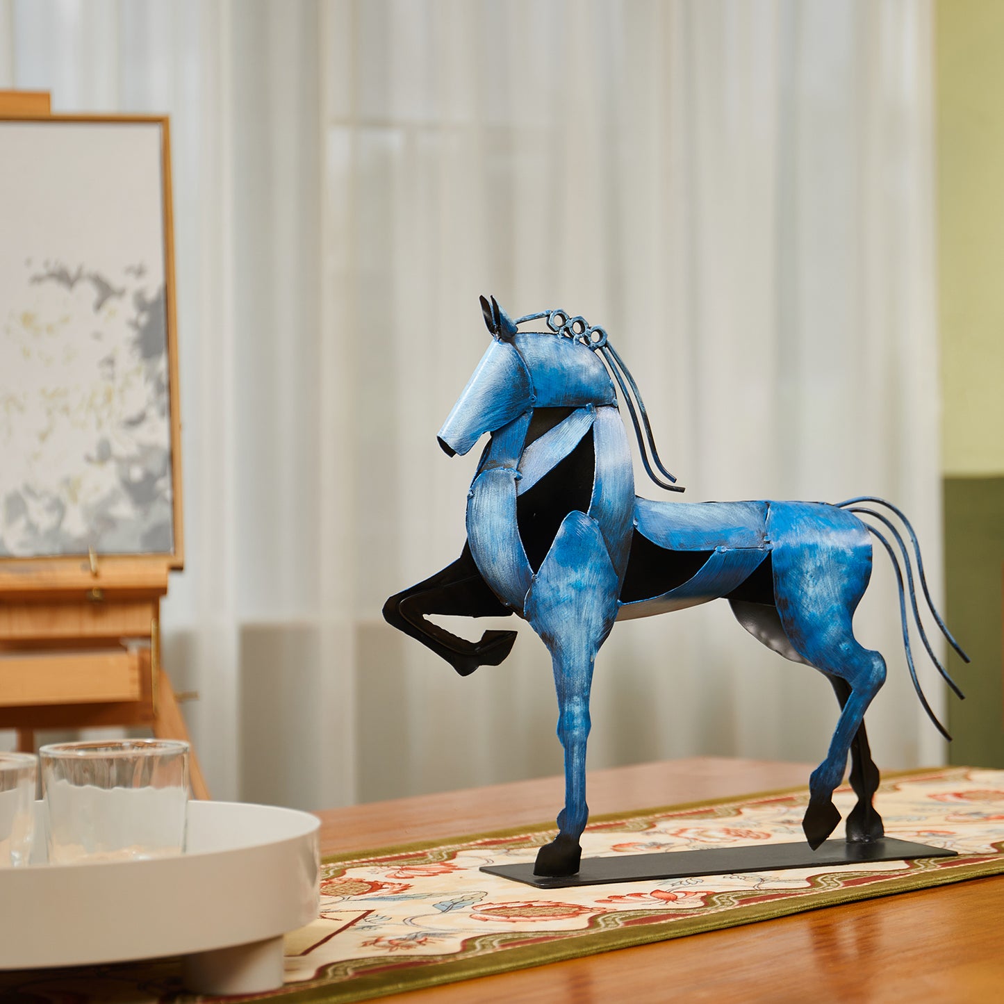 SunBlogs Art Metal Horse Statue & Sculpture Decor