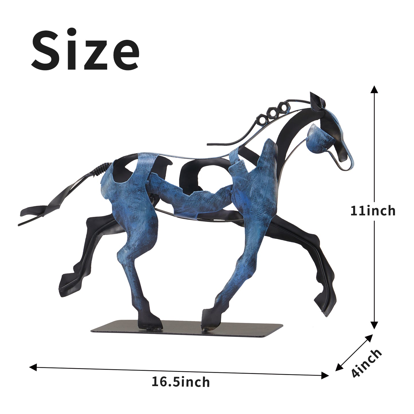 SunBlogs Art Metal Horse Statue & Sculpture Decor