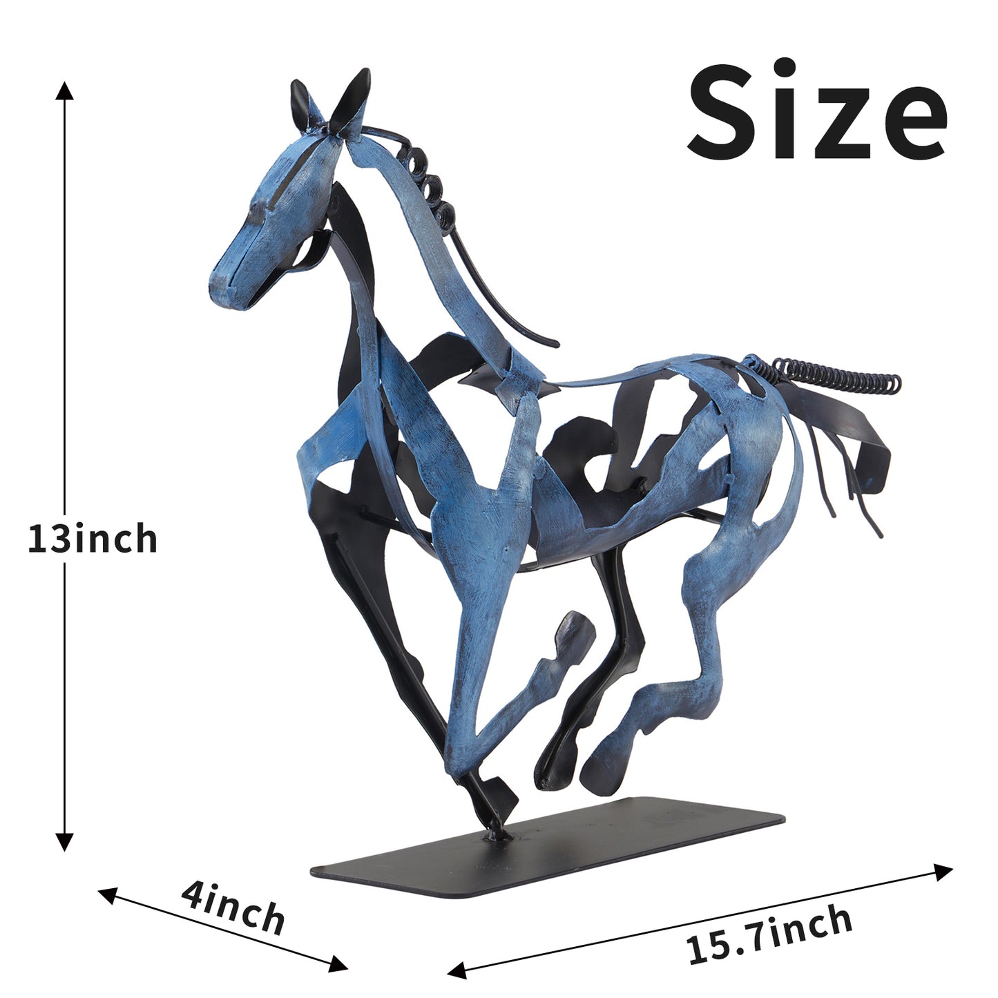 SunBlogs Art Metal Horse Statue & Sculpture Decor