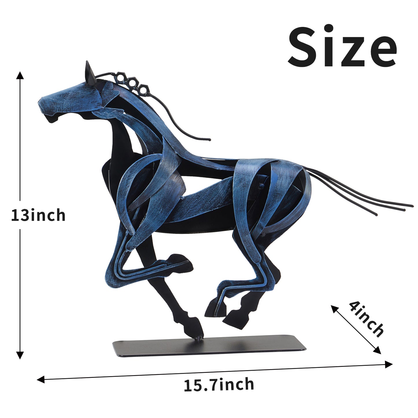 SunBlogs Art Metal Horse Statue & Sculpture Decor