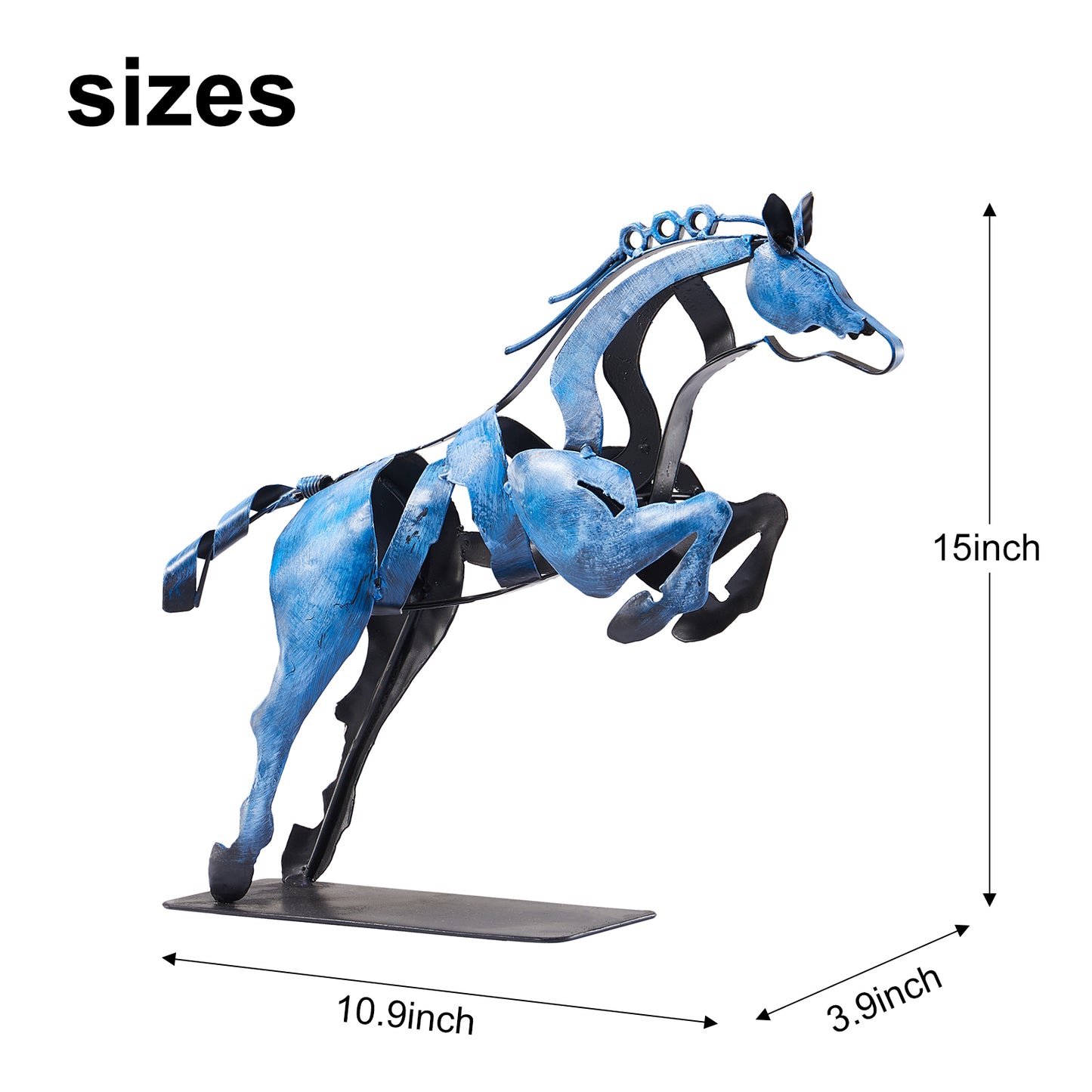 SunBlogs Art Metal Horse Statue & Sculpture Decor