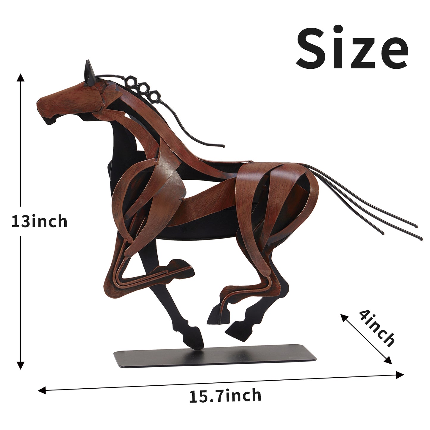 SunBlogs Art Metal Horse Statue & Sculpture Decor