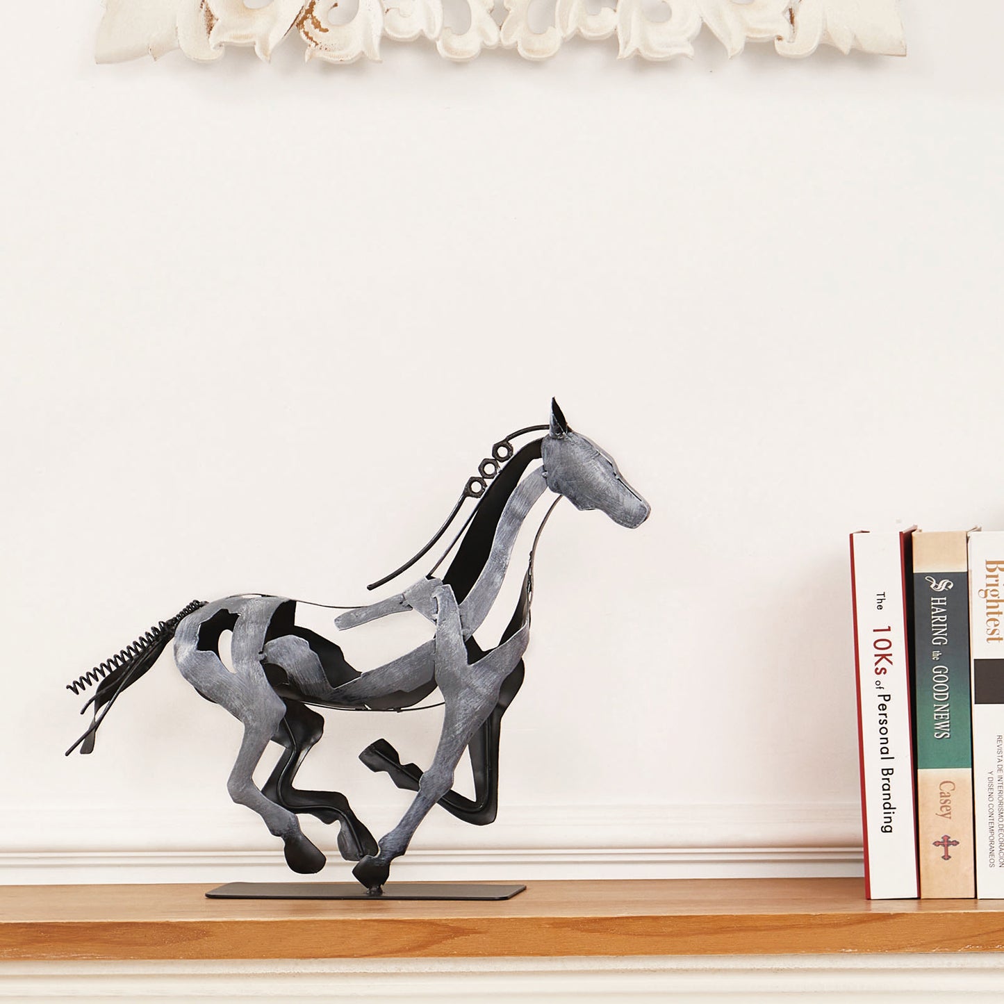 SunBlogs Art Metal Horse Statue & Sculpture Decor