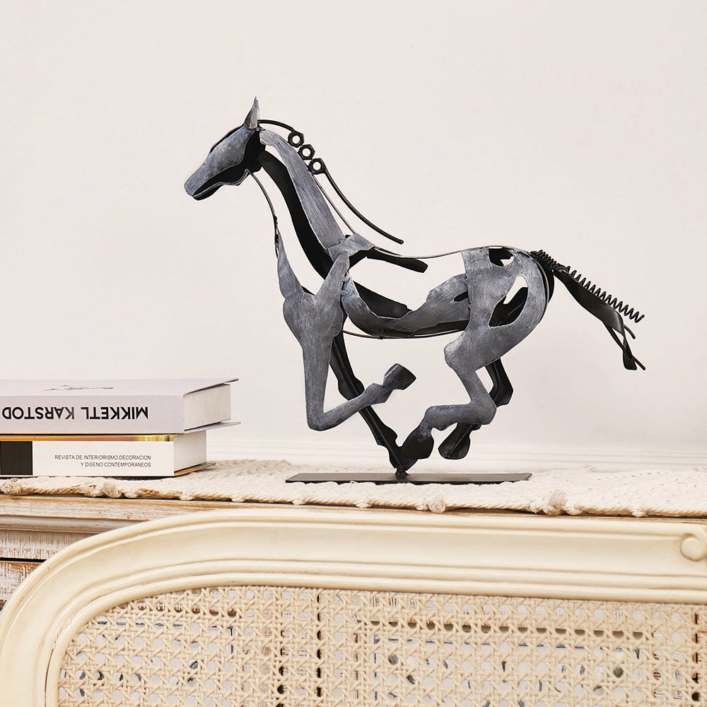 SunBlogs Art Metal Horse Statue & Sculpture Decor