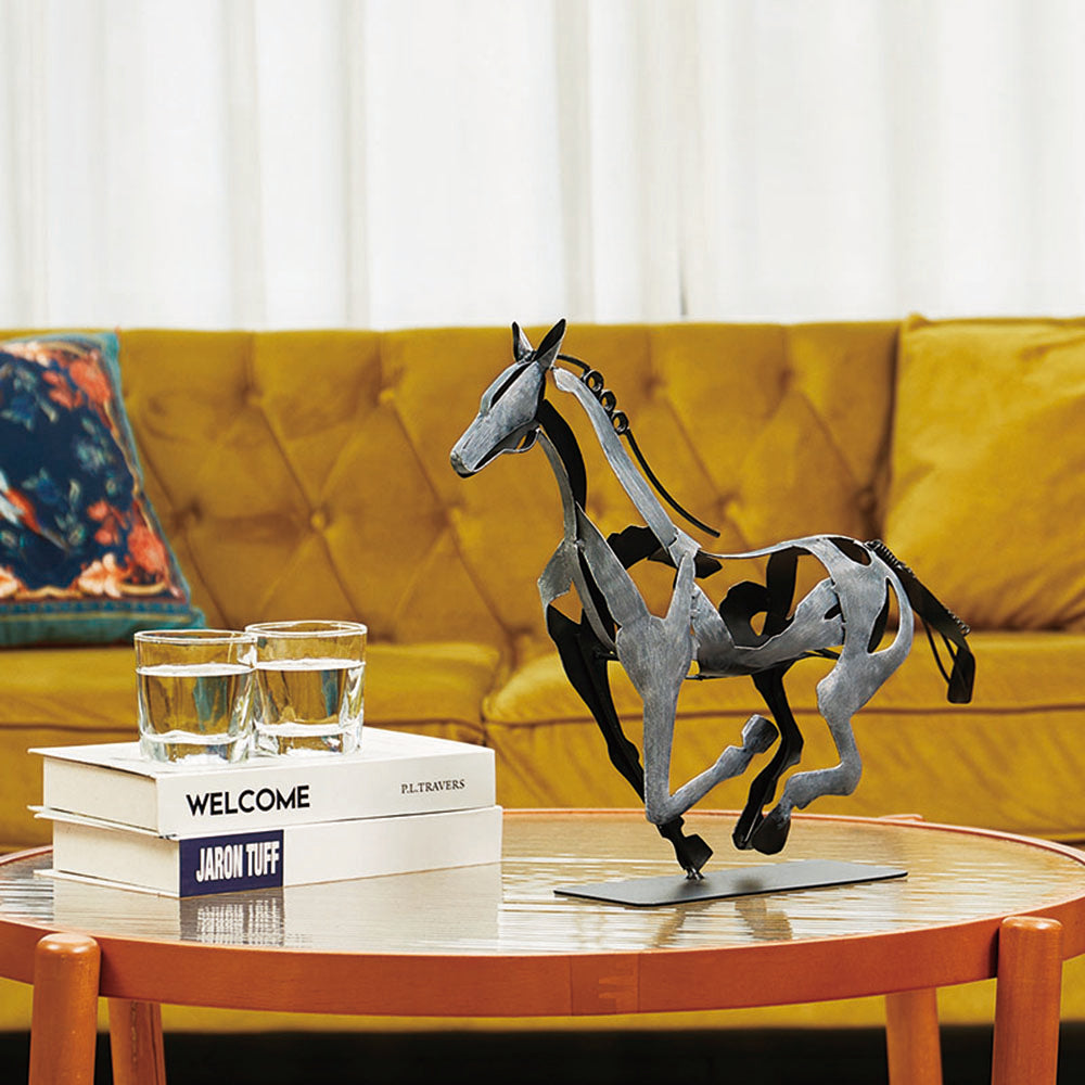 SunBlogs Art Metal Horse Statue & Sculpture Decor