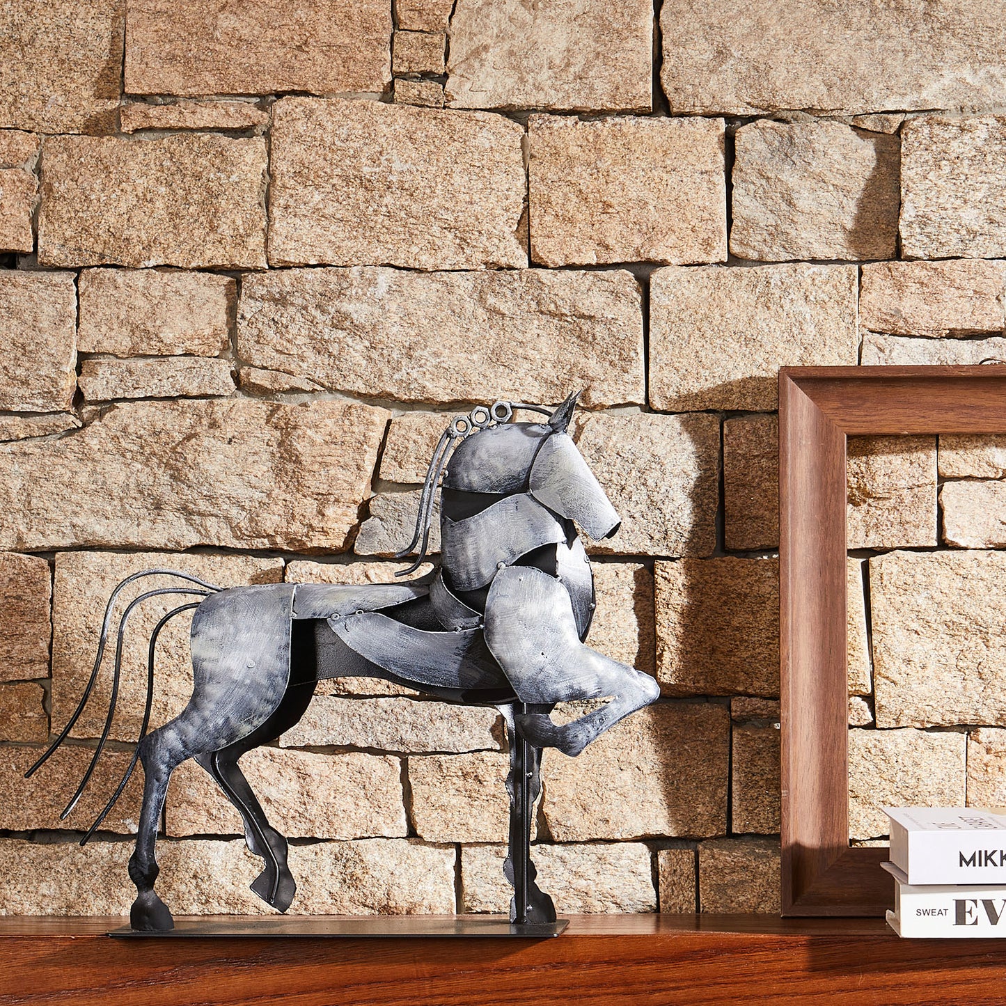 SunBlogs Art Metal Horse Statue & Sculpture Decor