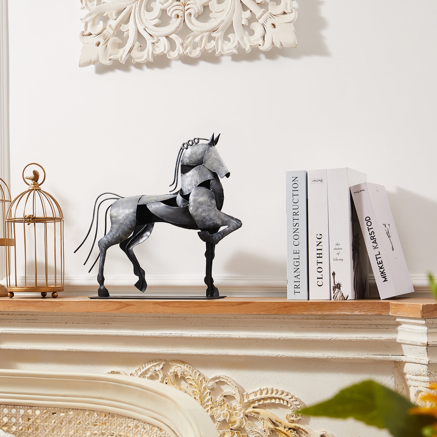 SunBlogs Art Metal Horse Statue & Sculpture Decor