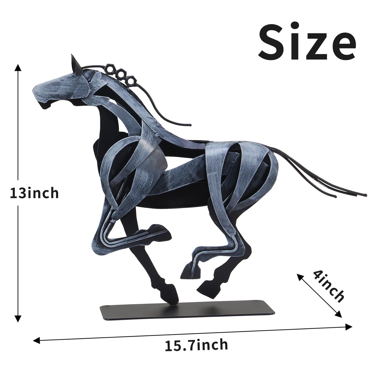 SunBlogs Art Metal Horse Statue & Sculpture Decor