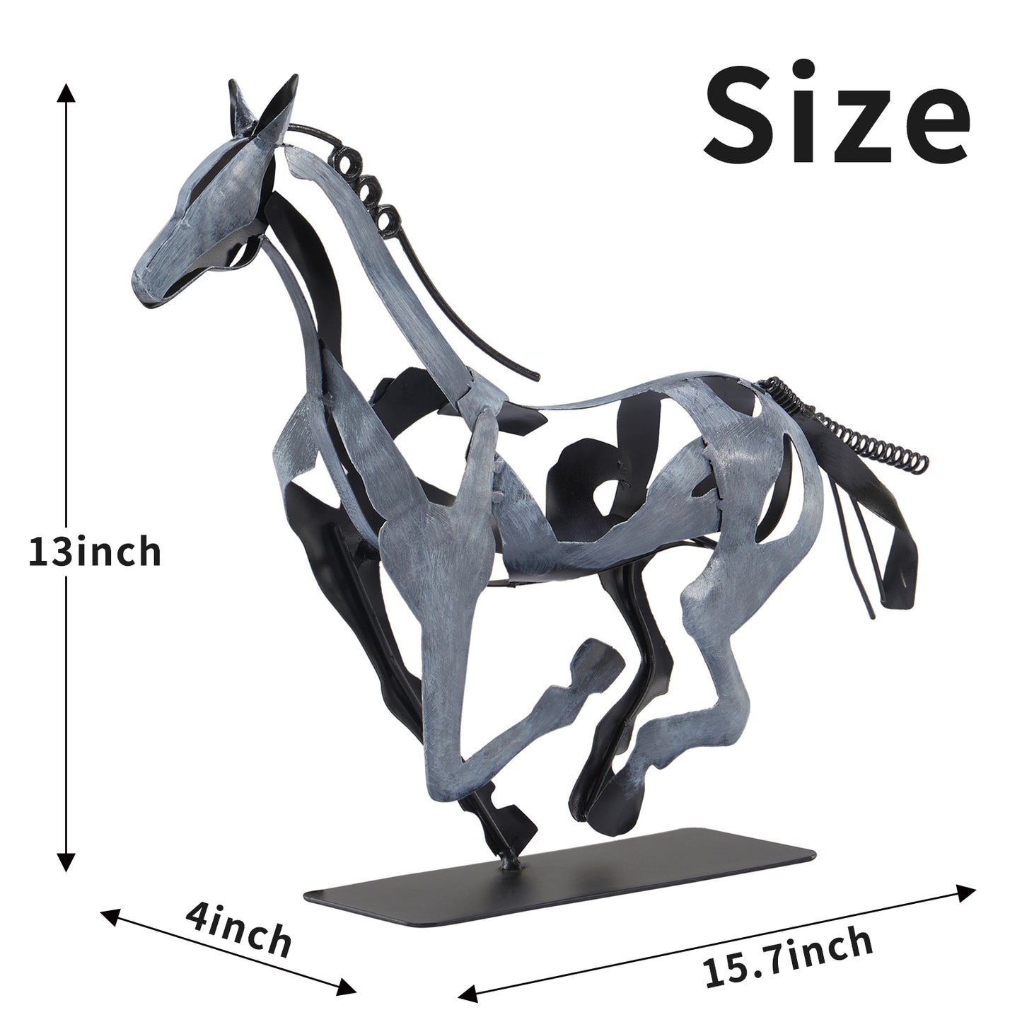 SunBlogs Art Metal Horse Statue & Sculpture Decor