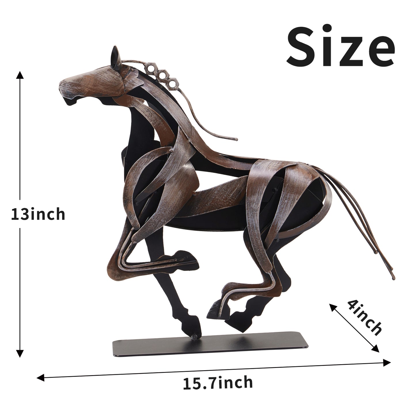 SunBlogs Art Metal Horse Statue & Sculpture Decor