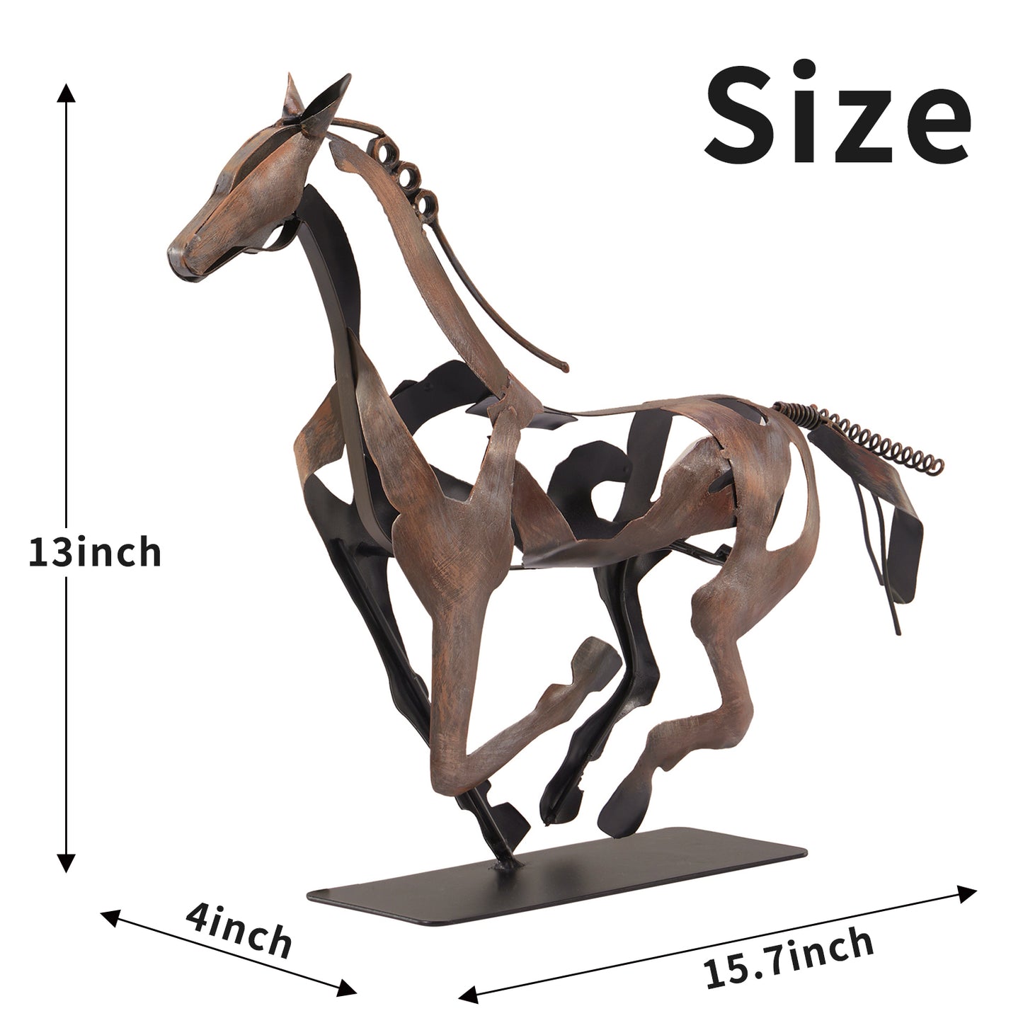 SunBlogs Art Metal Horse Statue & Sculpture Decor