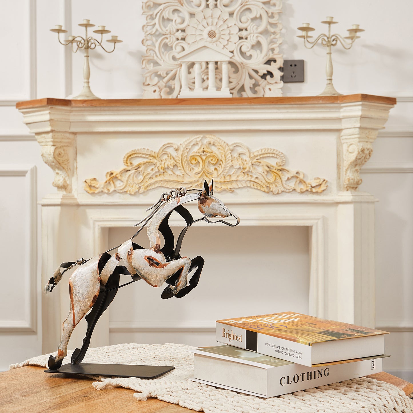 SunBlogs Art Metal Horse Statue & Sculpture Decor