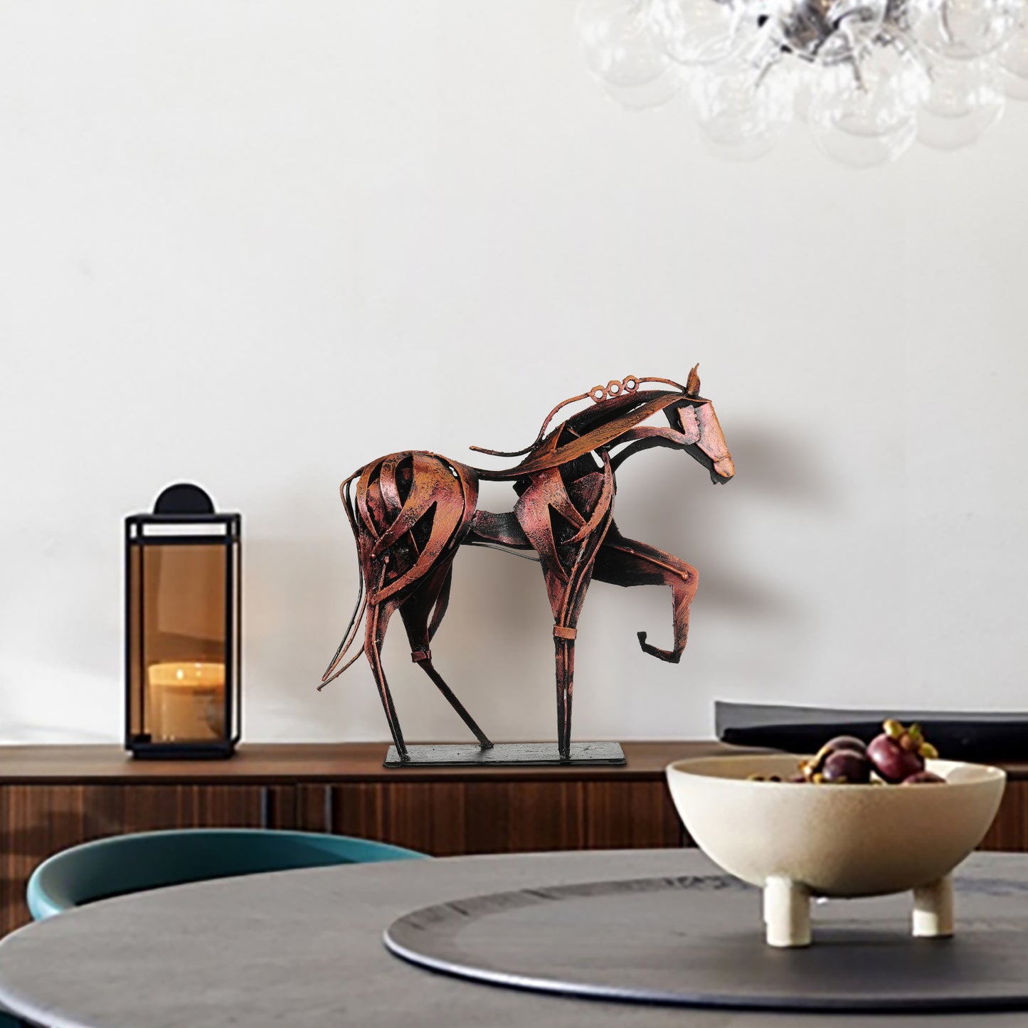 SunBlogs Art Metal Horse Statue & Sculpture Decor