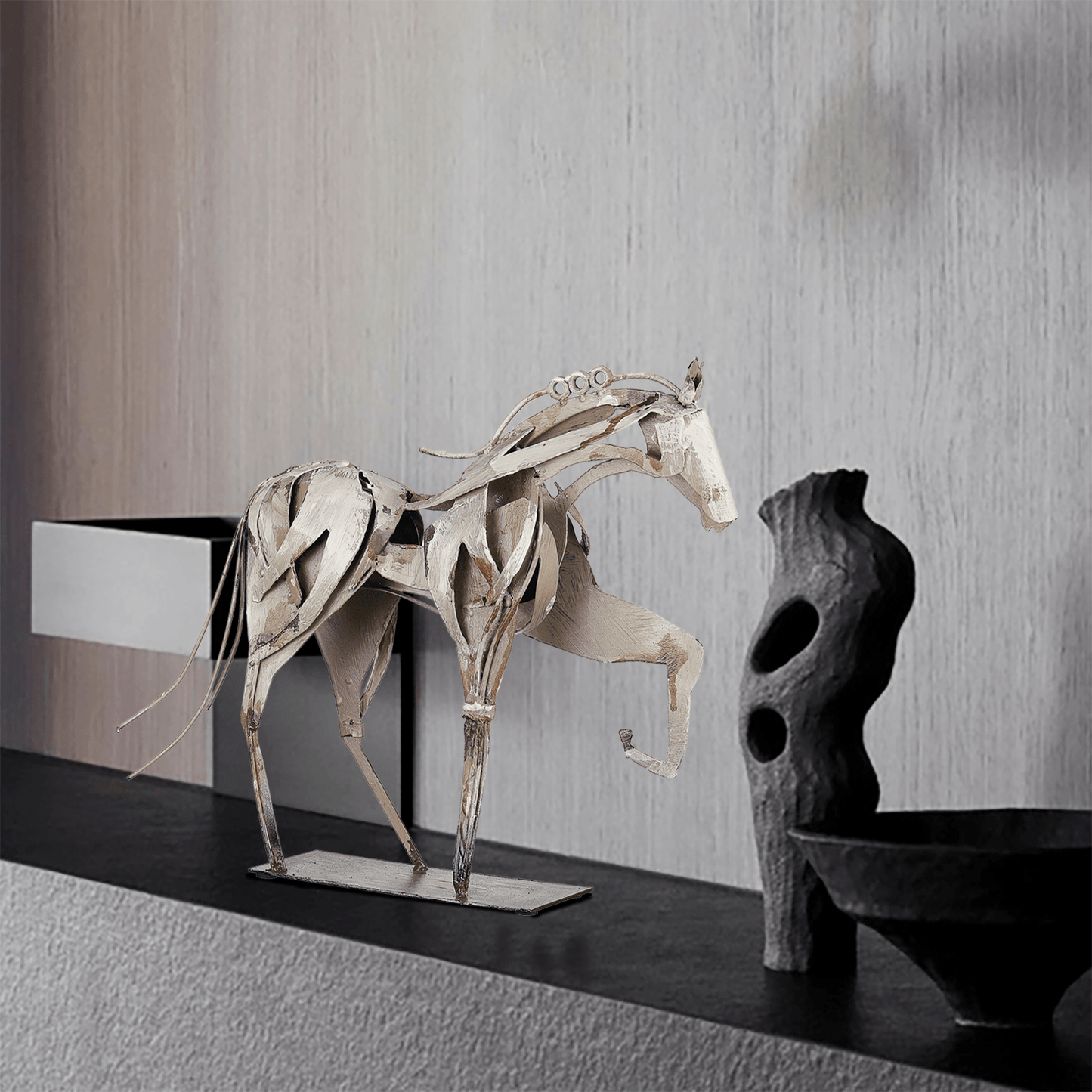 SunBlogs Art Metal Horse Statue & Sculpture Decor