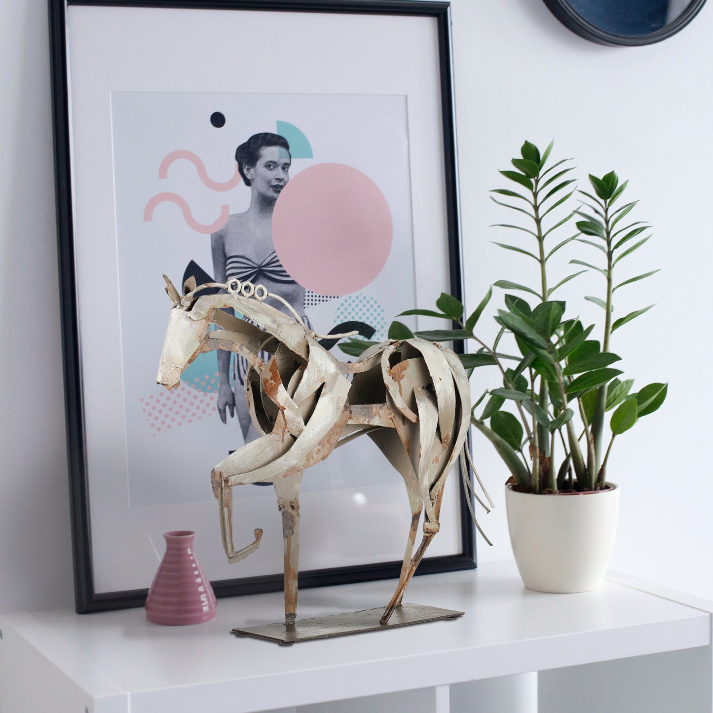 SunBlogs Art Metal Horse Statue & Sculpture Decor
