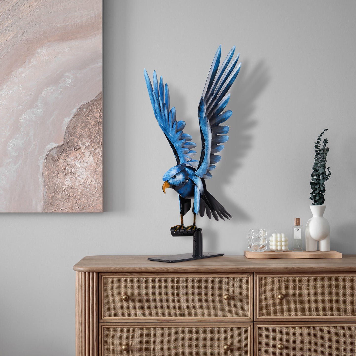 SunBlogs Art Metal Flying Eagle Statue & Sculpture Decor