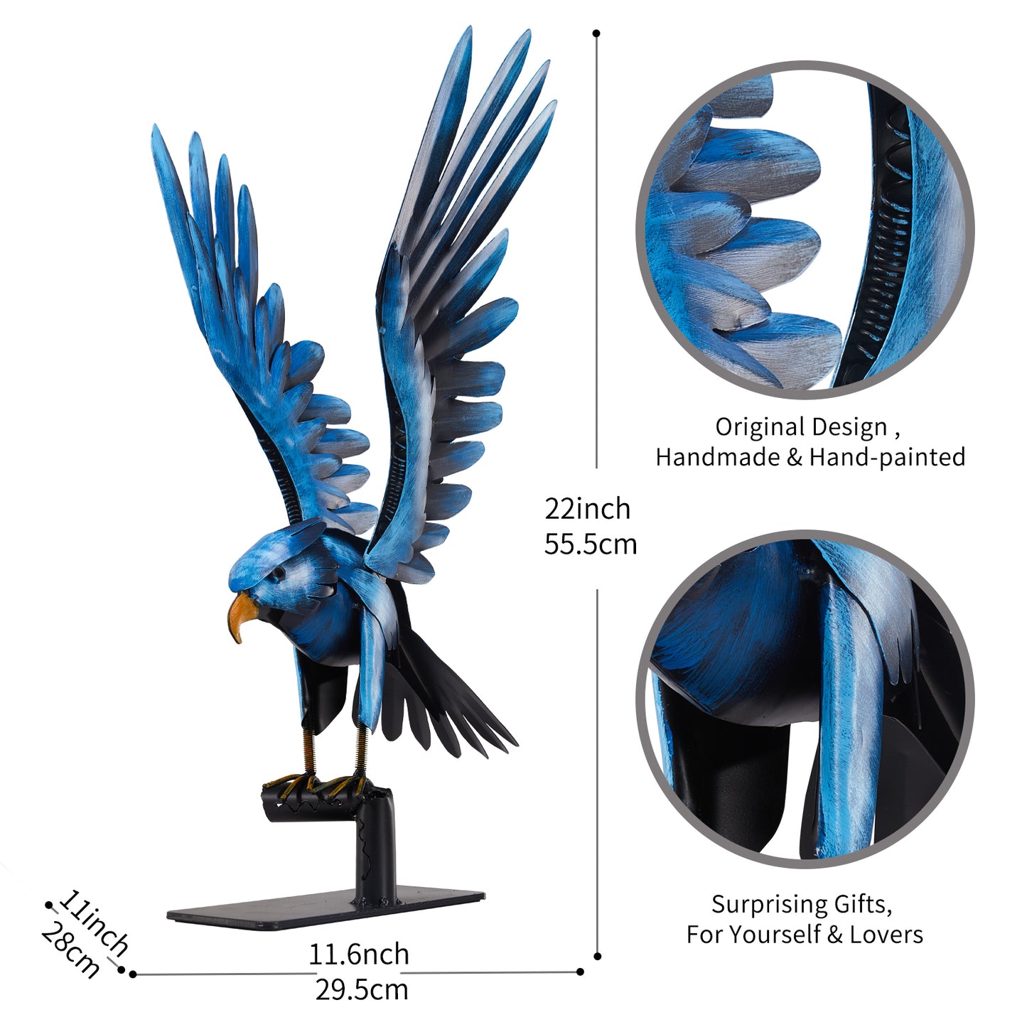 SunBlogs Art Metal Flying Eagle Statue & Sculpture Decor