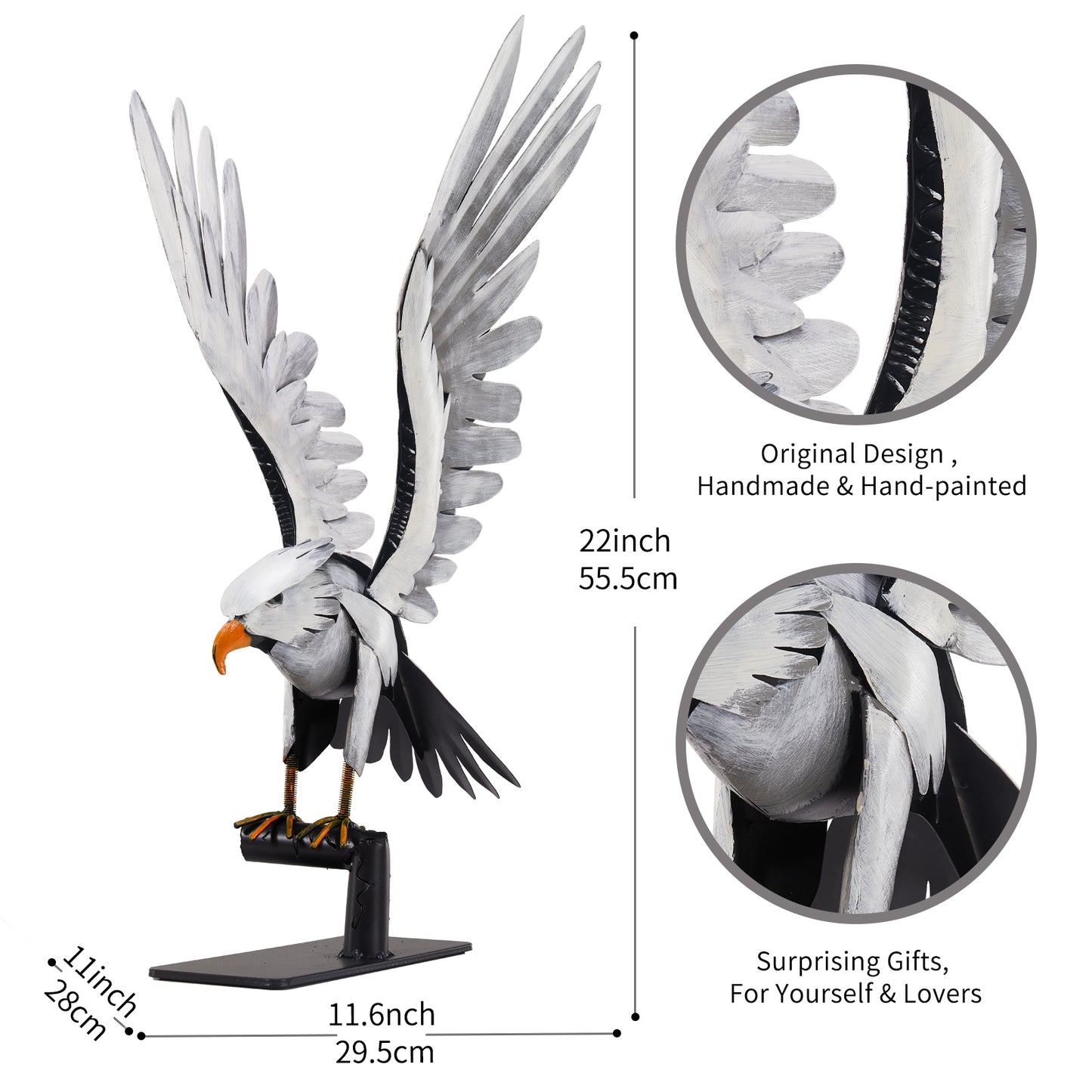 SunBlogs Art Metal Flying Eagle Statue & Sculpture Decor