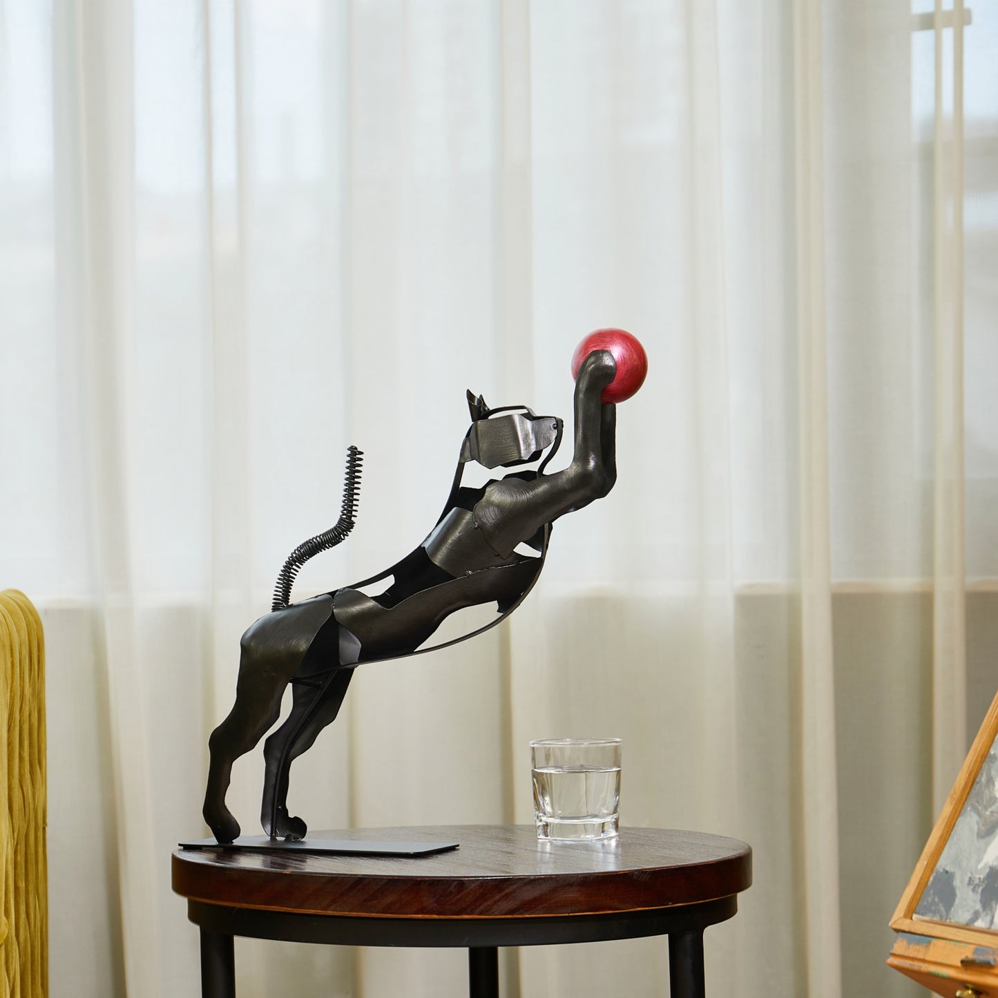 SunBlogs Art Metal Cat Statue & Sculpture Decor