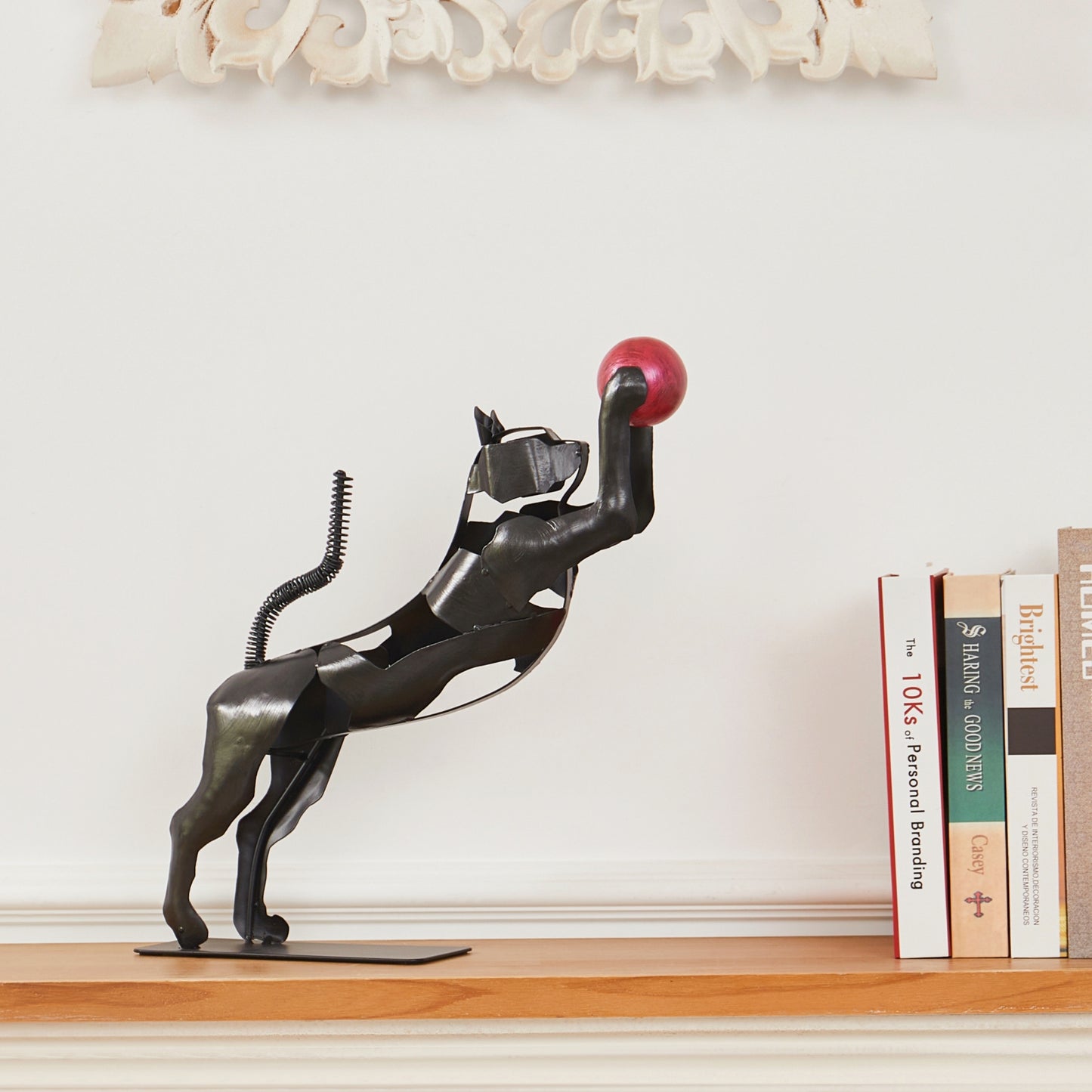 SunBlogs Art Metal Cat Statue & Sculpture Decor