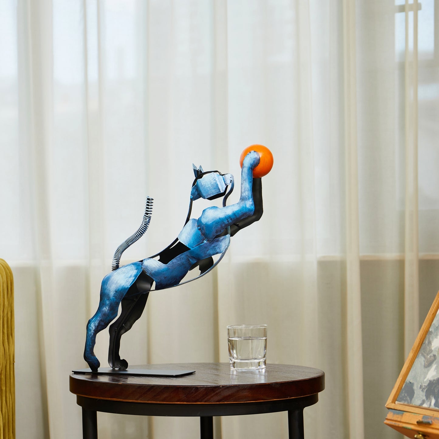 SunBlogs Art Metal Cat Statue & Sculpture Decor