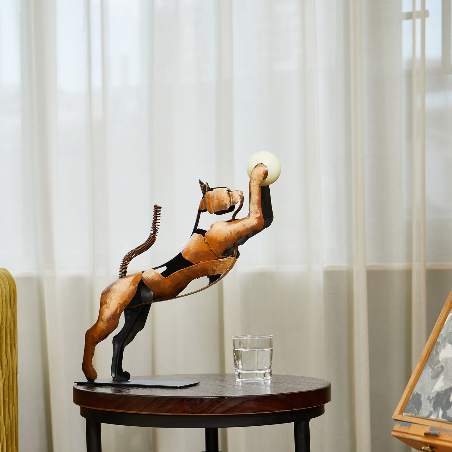 SunBlogs Art Metal Cat Statue & Sculpture Decor