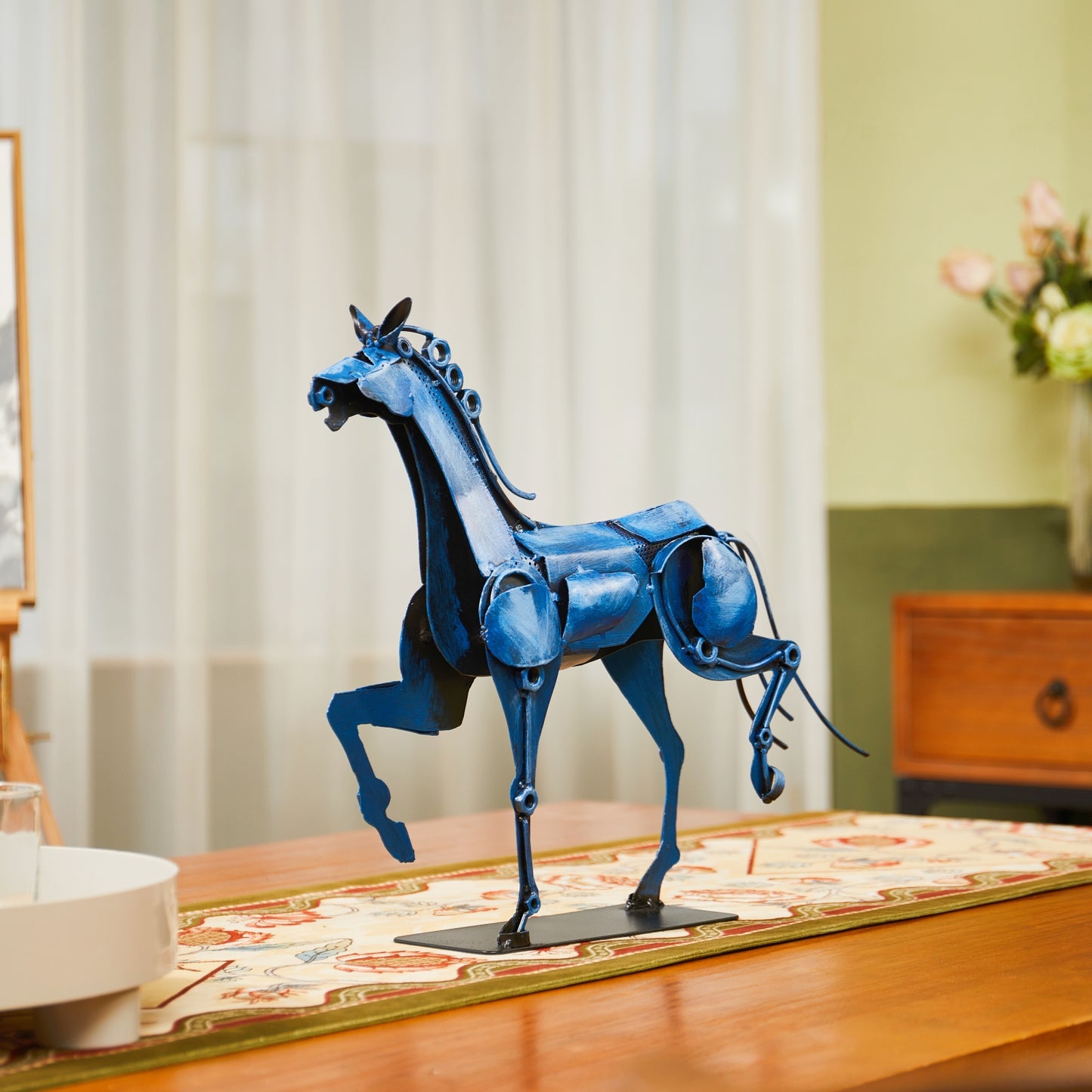 SunBlogs Art Metal Mechanical Horse Statue & Sculpture Decor