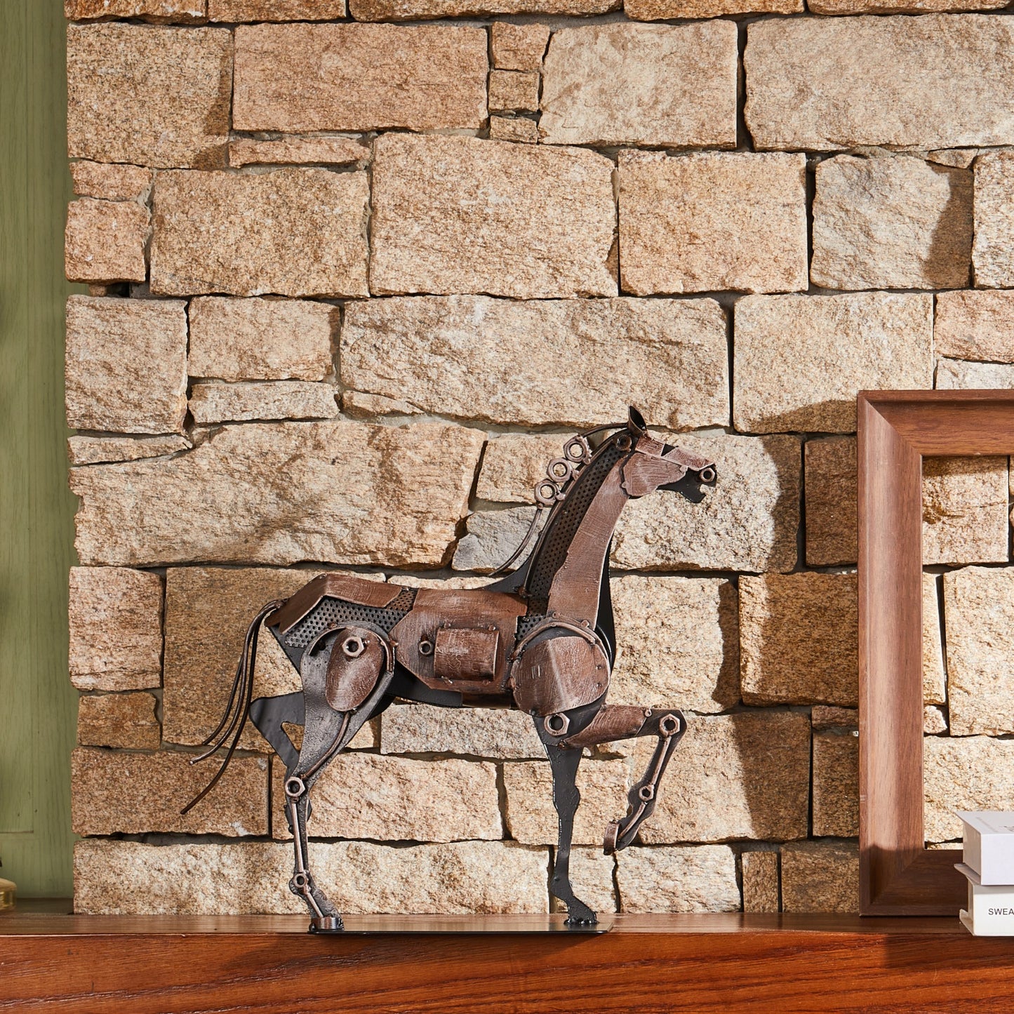 SunBlogs Art Metal Mechanical Horse Statue & Sculpture Decor