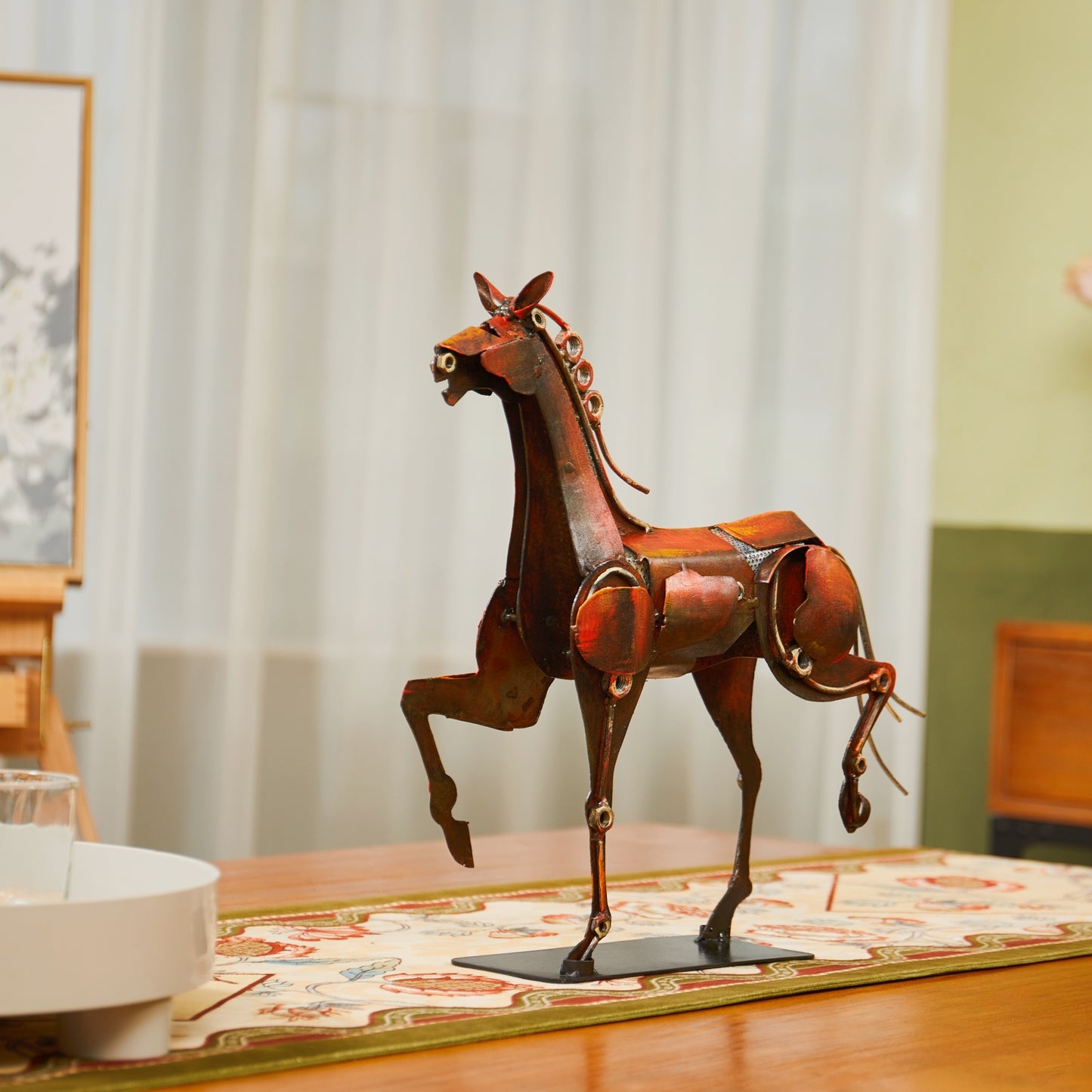 SunBlogs Art Metal Mechanical Horse Statue & Sculpture Decor