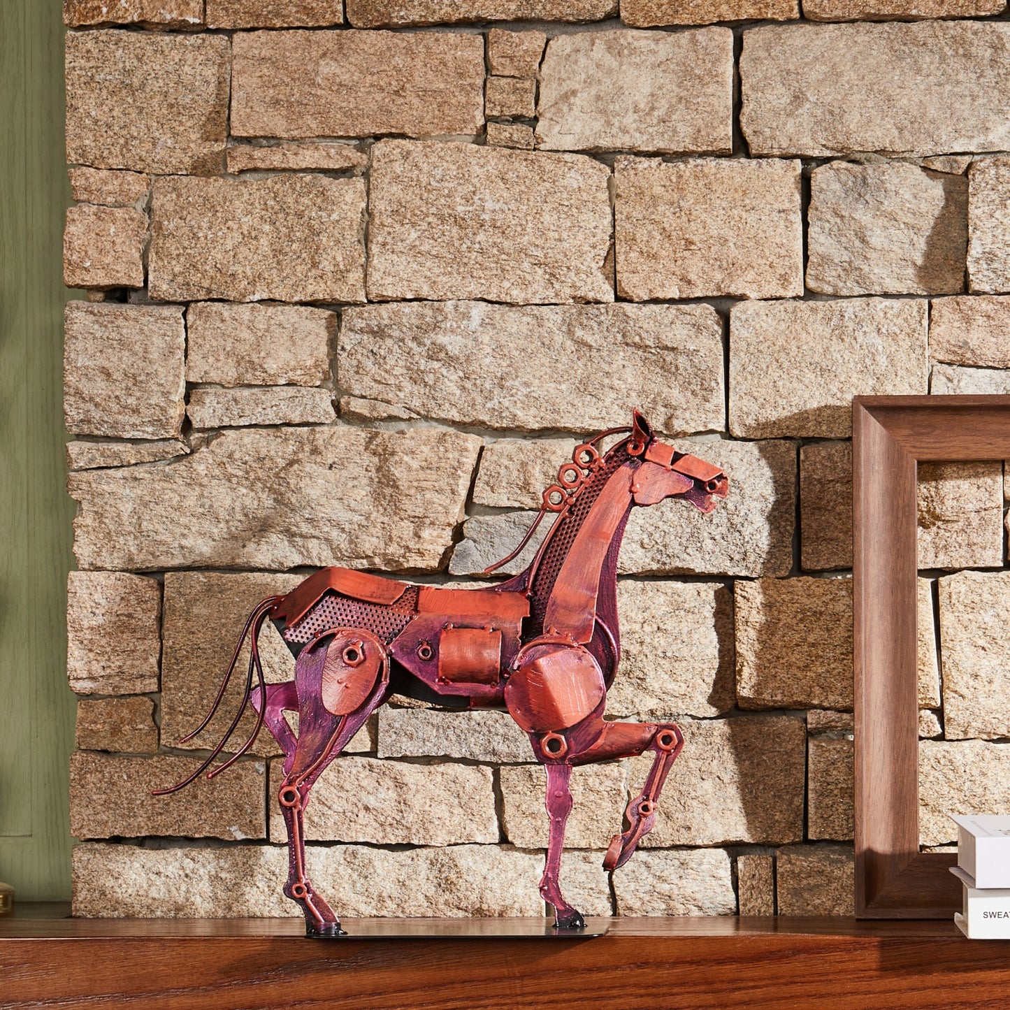 SunBlogs Art Metal Mechanical Horse Statue & Sculpture Decor