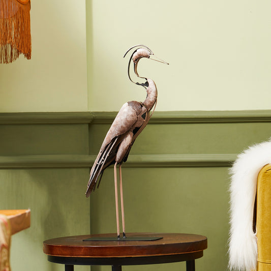 SunBlogs Art Metal Heron Statue & Sculpture Decor