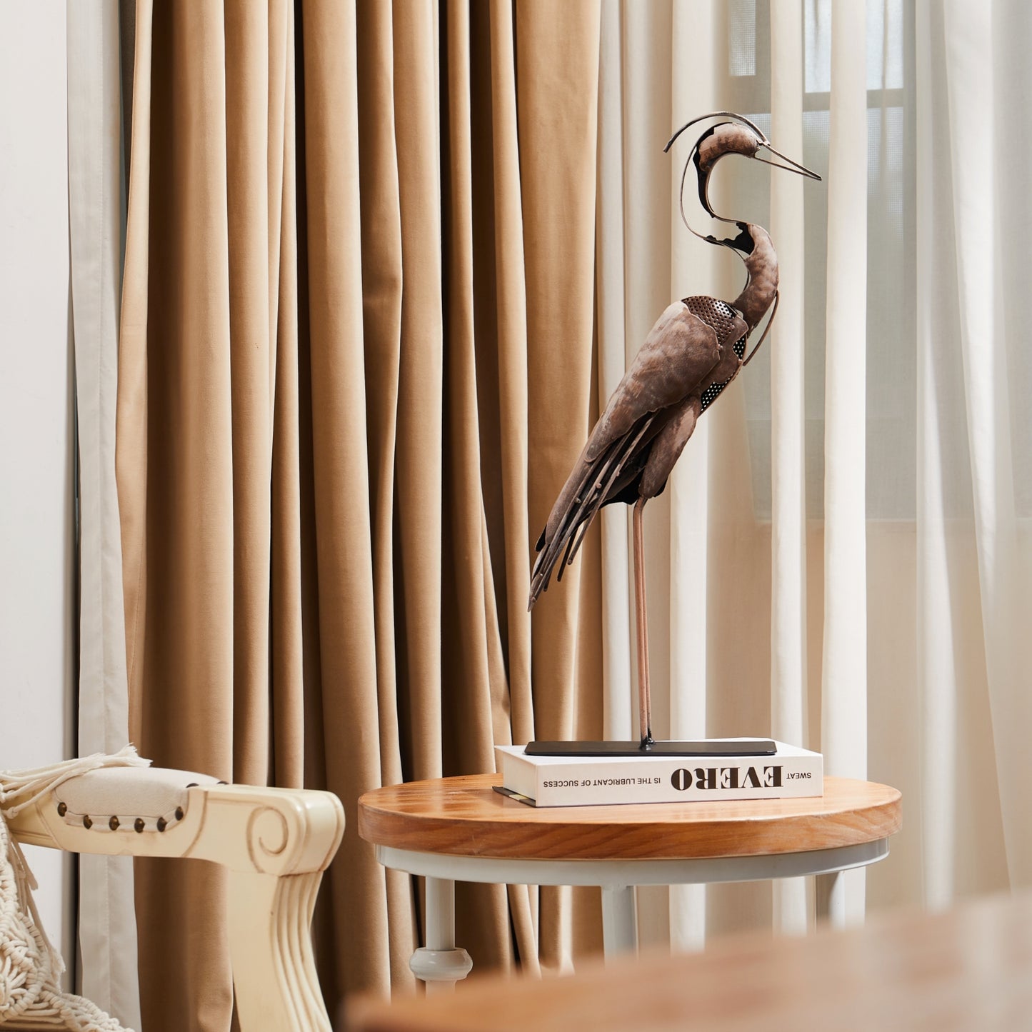 SunBlogs Art Metal Heron Statue & Sculpture Decor