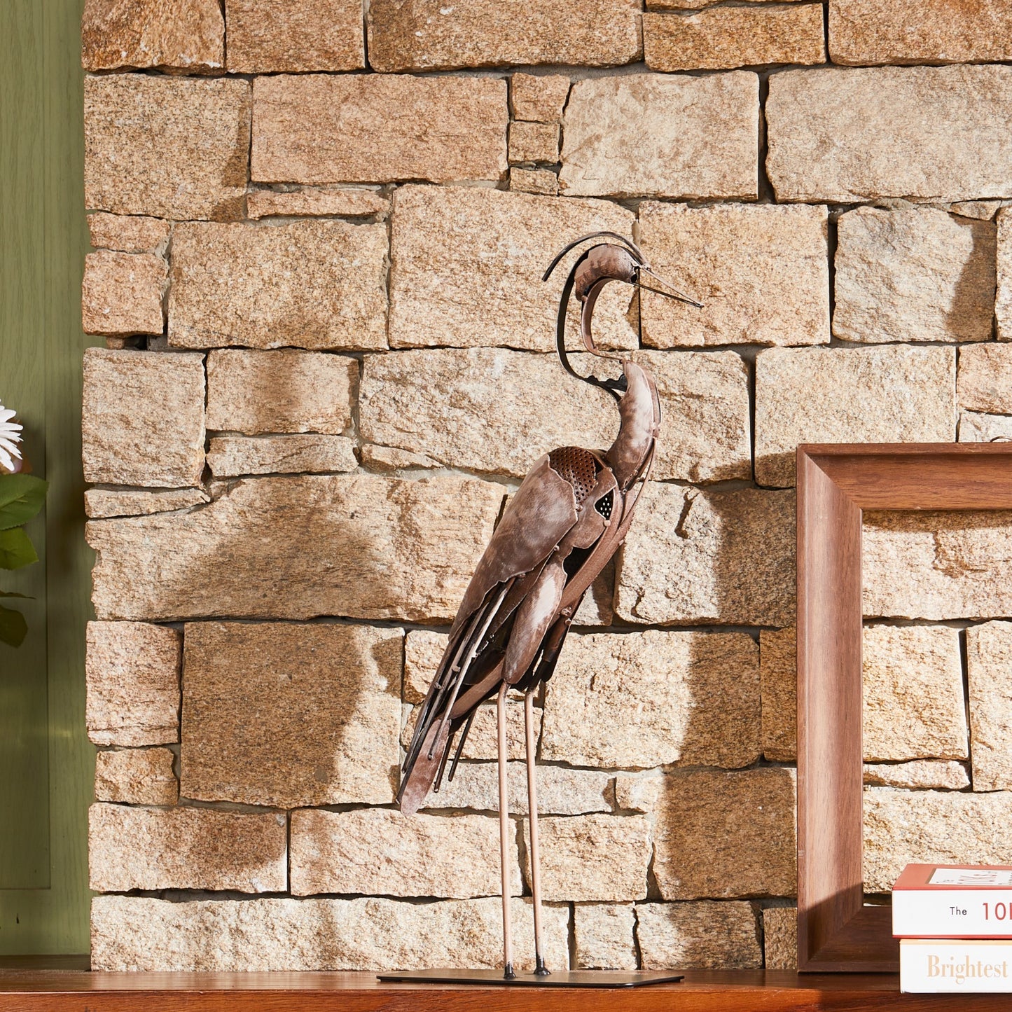 SunBlogs Art Metal Heron Statue & Sculpture Decor