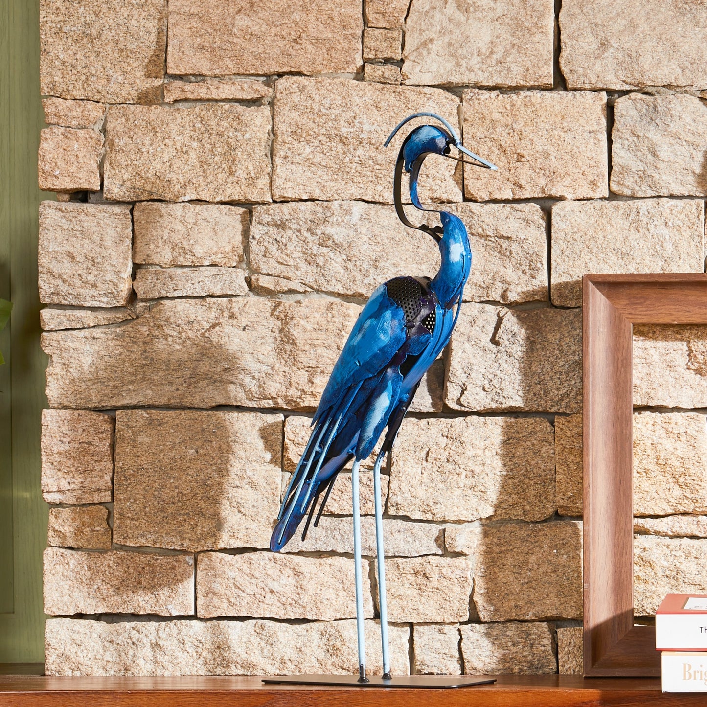 SunBlogs Art Metal Heron Statue & Sculpture Decor