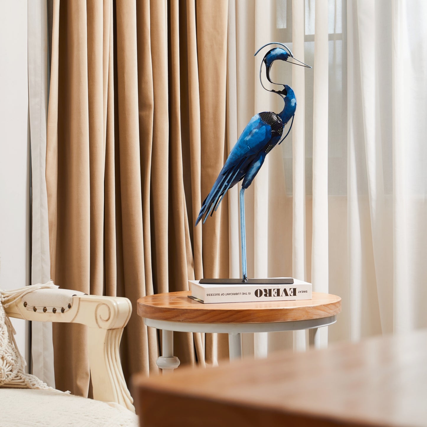 SunBlogs Art Metal Heron Statue & Sculpture Decor